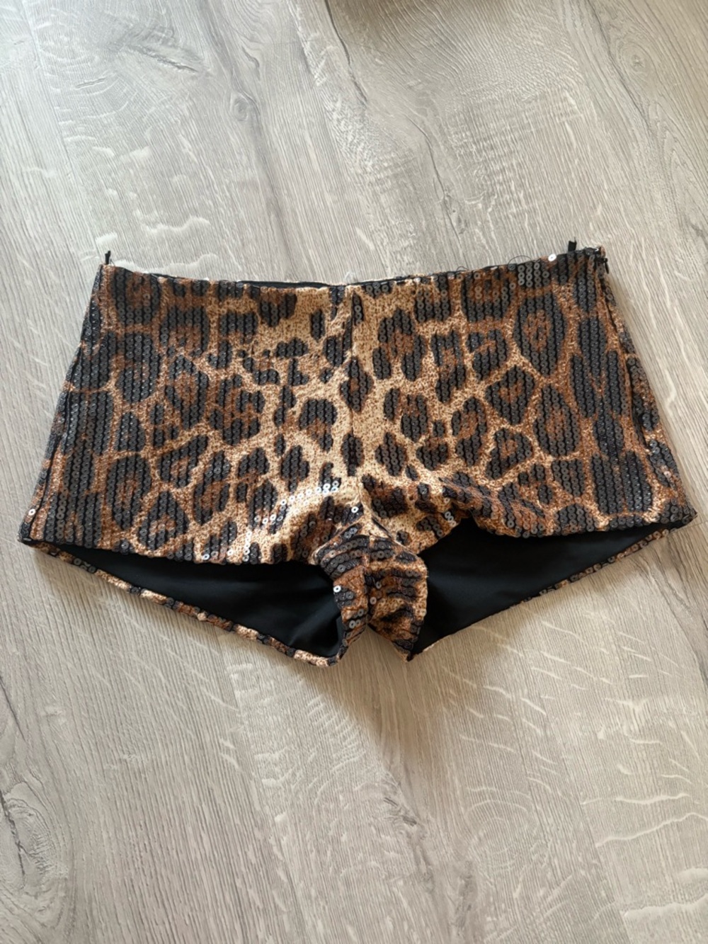 Leopard Sequin shorts - Brown & Black